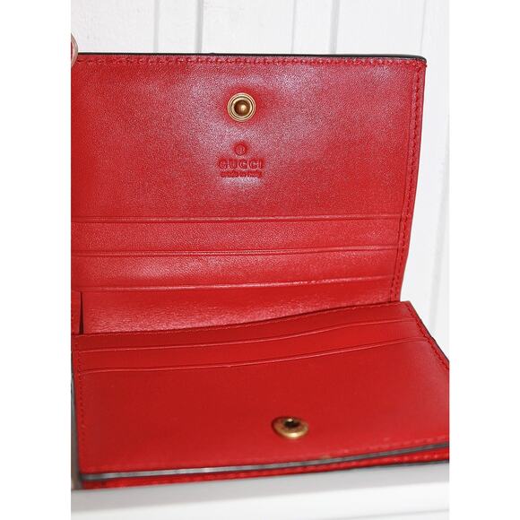 NEW Gucci Queen Bee Leather Small Wallet Card Case Coin Holder - Picture 5 of 7